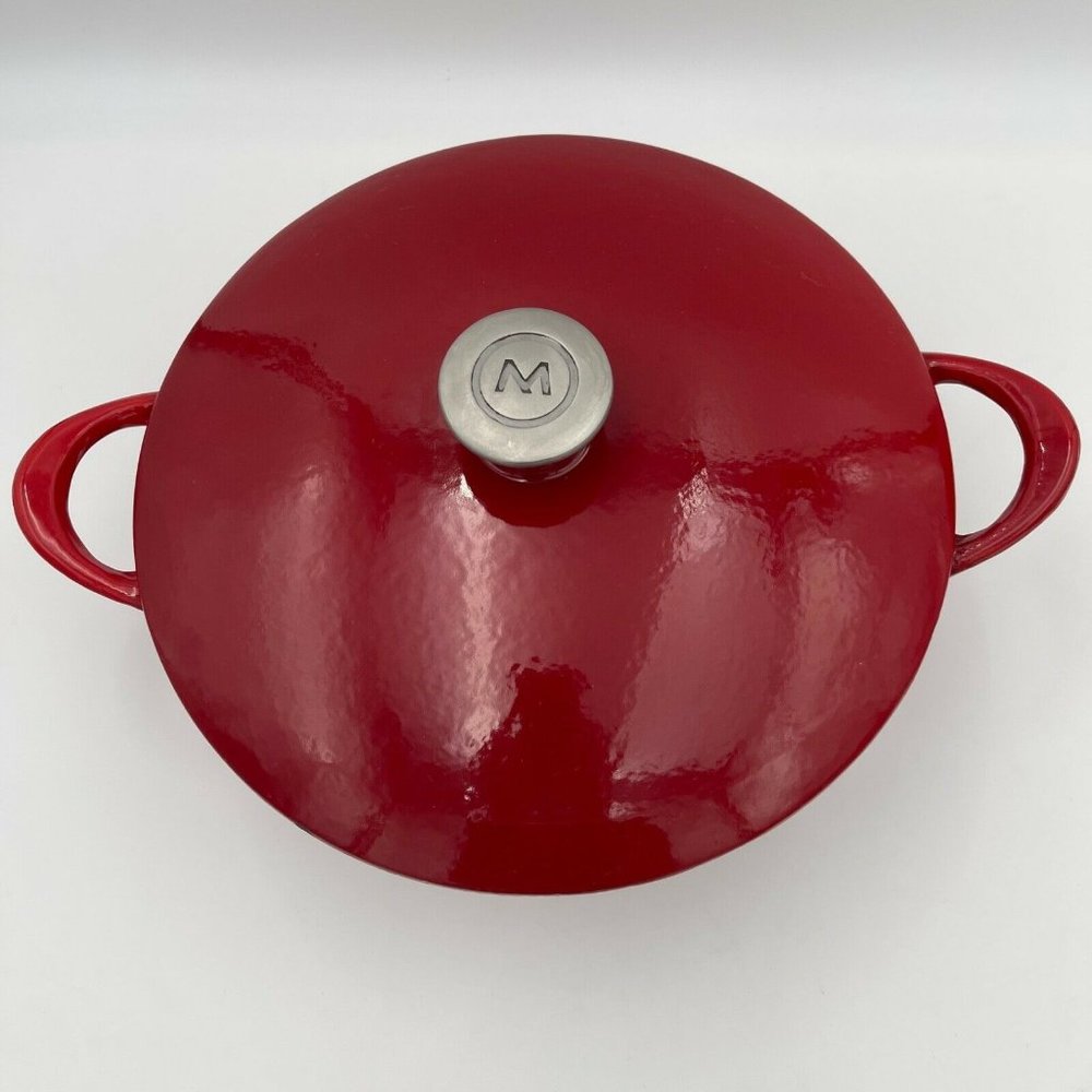 Round Dutch Oven MARIO BATALI by DANKS Cast Iron Enameled Red